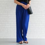 ブルー | どんなトップスとも合わせやすい!リブカットソーリラックスドロストパンツ | aquagarage