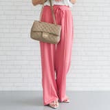 ピンク | どんなトップスとも合わせやすい!リブカットソーリラックスドロストパンツ | aquagarage