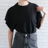 ブラック | 柔らかく肌触りの良いワイドスリーブTシャツ | aquagarage