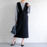 ブラック | 2WAYで着れる大人シルエットのジャンパースカート | aquagarage