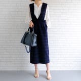 チェック:ネイビー | 2WAYで着れる大人シルエットのジャンパースカート | aquagarage