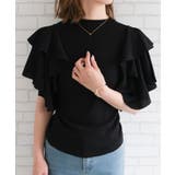 主役級の華やかさ！二の腕もカバーしてくれるダブルフリルスリーブニット | aquagarage | 詳細画像3 