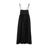 ブラック | ゆったりとしたシルエットで体型カバーができるロングサロペット | aquagarage