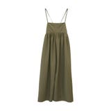 カーキ | ゆったりとしたシルエットで体型カバーができるロングサロペット | aquagarage