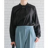 上品な印象のチャーム付きボウタイブラウス | aquagarage | 詳細画像9