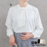 上品な印象のチャーム付きボウタイブラウス | aquagarage | 詳細画像1