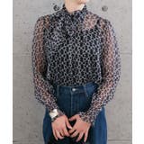 高級感ある総柄長袖ボウタイブラウス | aquagarage | 詳細画像10