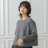 ビジューグレー | パールorビジューニットトップス | aquagarage