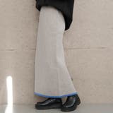 グレー | 裾バイカラーリブニット裏起毛ナロースカート レディース 秋 冬 | aquagarage