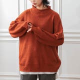 テラコッタ | 鹿の子編みハイネックニット レディース 春 秋 冬 | aquagarage