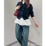 切替フェイクレイヤードカーディガン 襟付きカーディガン | aquagarage | 詳細画像2