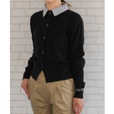 切替フェイクレイヤードカーディガン 襟付きカーディガン | aquagarage | 詳細画像4