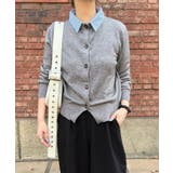 切替フェイクレイヤードカーディガン 襟付きカーディガン | aquagarage | 詳細画像9