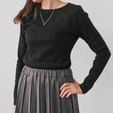 ブラック | ネックが選べるリブカットソー 春 秋 冬 M L | aquagarage