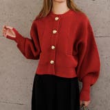 レッド | BIGボタンニットカーディガン 秋 冬 M レディース | aquagarage