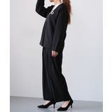 ブラック | ルーズセットアップ レディース 春 秋 長袖 M L | aquagarage