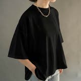 ブラック | 5分袖オーバーサイズTシャツ トップス春 夏 | aquagarage