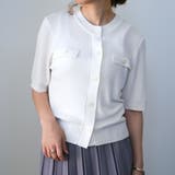 オフホワイト | 半袖ニットカーディガン トップス 半袖 | aquagarage