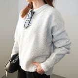 ライトグレー | もちっとした肌触りが魅力のシンプルニットトップス | aquagarage