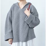 グレー | ゆったり着られる大人のニットパーカー | aquagarage