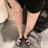 キラキラのビジューが華やかな印象のダブルストラップサンダル | aquagarage | 詳細画像15