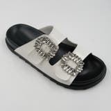 キラキラのビジューが華やかな印象のダブルストラップサンダル | aquagarage | 詳細画像6