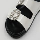 キラキラのビジューが華やかな印象のダブルストラップサンダル | aquagarage | 詳細画像7