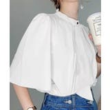 無地:ホワイト | フレア袖が大人可愛い印象に!!スカーフタイフレア袖ブラウス オフィスカジュアル | aquagarage