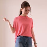 コーラルピンク | 冷感素材がうれしい！ロング丈サマーニットトップス | aquagarage