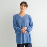 すっきりVネックでデコルテ美人に!あぜ編みオーバーサイズニット | aquagarage | 詳細画像2