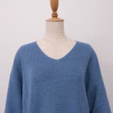 すっきりVネックでデコルテ美人に!あぜ編みオーバーサイズニット | aquagarage | 詳細画像8