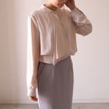 サンドベージュ | 凛とした印象と甘さのバランスが絶妙なスカーフタイブラウス オフィスカジュアル | aquagarage