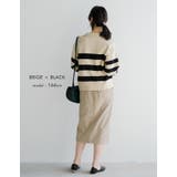 マニッシュなボーダー柄で印象的な着こなしに♪襟付きボーダーニットトップス | aquagarage | 詳細画像11