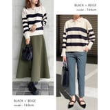 マニッシュなボーダー柄で印象的な着こなしに♪襟付きボーダーニットトップス | aquagarage | 詳細画像15