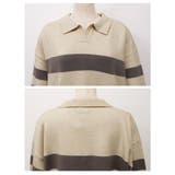 マニッシュなボーダー柄で印象的な着こなしに♪襟付きボーダーニットトップス | aquagarage | 詳細画像7