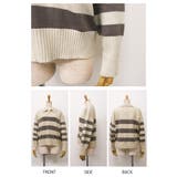 マニッシュなボーダー柄で印象的な着こなしに♪襟付きボーダーニットトップス | aquagarage | 詳細画像9