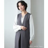 ネックレスいらずの華やかなデザイン♪キーネックパールボタンブラウス | aquagarage | 詳細画像20 