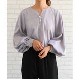 ネックレスいらずの華やかなデザイン♪キーネックパールボタンブラウス | aquagarage | 詳細画像25 