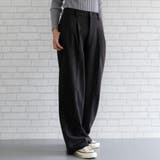 ブラック | カジュアルでも、キレイめでも上品で大人っぽくキマる!フランネルタックパンツ | aquagarage