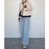 上品な配色デザインと艶のあるゴールドボタンが大人可愛いバイカラーカーディガン | aquagarage | 詳細画像10 