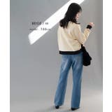 上品な配色デザインと艶のあるゴールドボタンが大人可愛いバイカラーカーディガン | aquagarage | 詳細画像14 