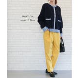 上品な配色デザインと艶のあるゴールドボタンが大人可愛いバイカラーカーディガン | aquagarage | 詳細画像18 