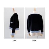 上品な配色デザインと艶のあるゴールドボタンが大人可愛いバイカラーカーディガン | aquagarage | 詳細画像25 