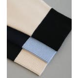 上品な配色デザインと艶のあるゴールドボタンが大人可愛いバイカラーカーディガン | aquagarage | 詳細画像27 