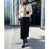 上品な配色デザインと艶のあるゴールドボタンが大人可愛いバイカラーカーディガン | aquagarage | 詳細画像9 