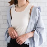 ホワイト | 幅広ストラップリブタンクトップ | aquagarage