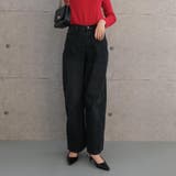 ブラック | トレンドを着こなせるデニムワイドパンツ | aquagarage