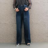 ネイビー | トレンドを着こなせるデニムワイドパンツ | aquagarage