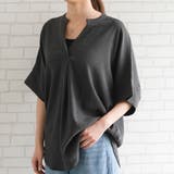 チャコール | 楊柳キーネックドルマンブラウス 春 秋 冬 M L レディース | aquagarage