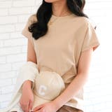 ベージュ | 汗染み防止フレンチスリーブトップス 春 夏 M L | aquagarage